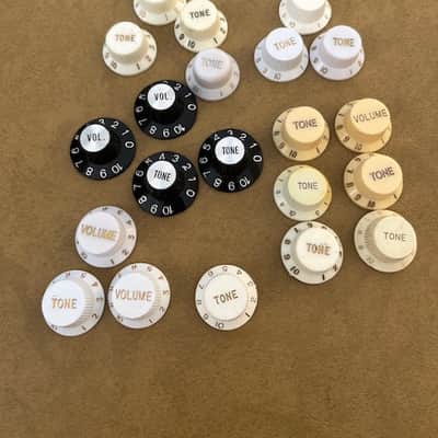 FENDER GIBSON KNOBS MISC - BLACK WHITE YELLOW image 1