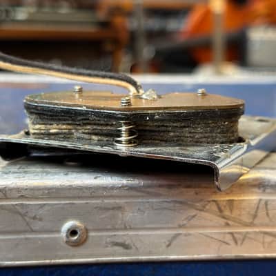 1960s Fender Telecaster Bridge Pickup & Bridge Plate - Pat No DES.164227 2,573,254 w/ Original Saddles - Top Loader & String Thru image 4
