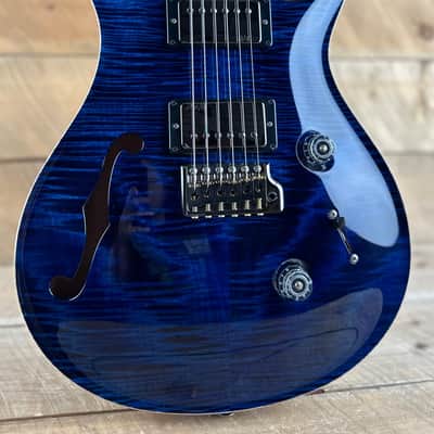 PRS Wood Library Custom 24 Semi-Hollow Flame Maple 10 Top - Whale Blue 386418 image 2
