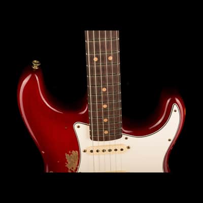 Used Fender Custom Shop 1963 Stratocaster Heavy Relic Crimson Burst - Truetone Color Set with OHSC image 8