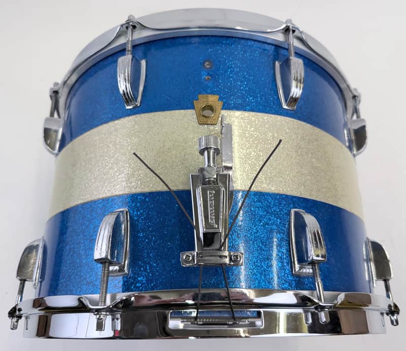 Ludwig 1960s 10x14" Snare Drum, 8-Lug Keystone Badge 1960s - Blue / Silver Sparkle image 1