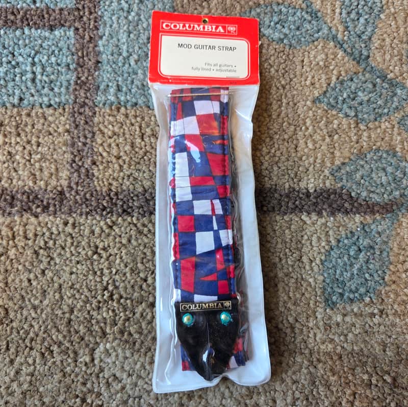 NOS Vintage 1970's Columbia Mod Guitar Strap in Original Packaging! image 1