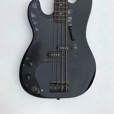 Unbranded Custom Left Handed 4 String Bass, Basswood Body, Maple Neck and Rosewood Fretboard Black image 2