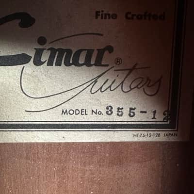 Cimar Fine Crafted Acoustic Guitar 12 Strings 355-12 Made In Japan image 9