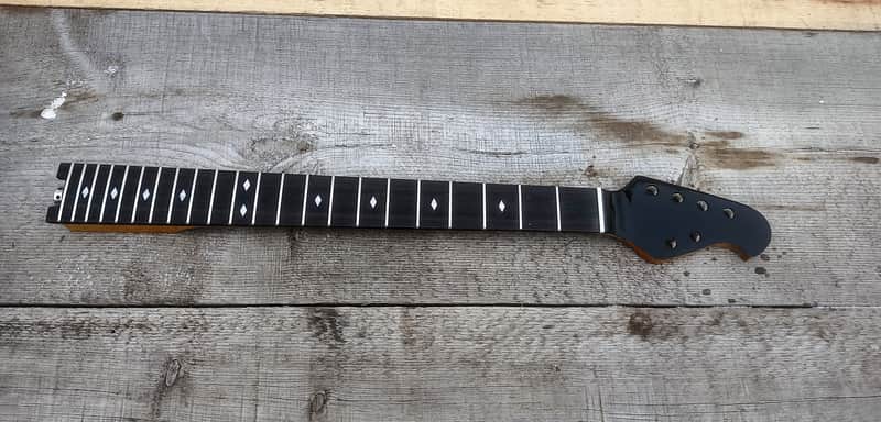 Diamond Inlay 22 Steel Fret spokewheel guitar Neck Replacement Canadian Maple on Rosewood DIY. image 1