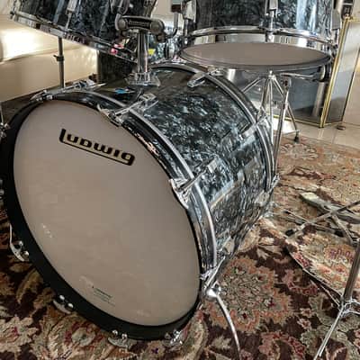 Vintage 1972 Ludwig Hollywood Drum Set Factory Complete Time Capsule Black Pearl Zildjan -See Video! image 4