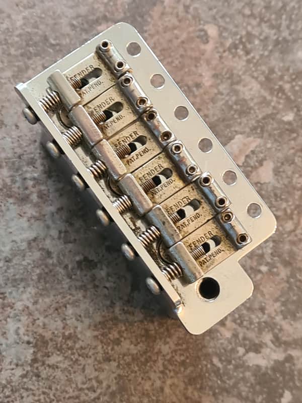 Vintage Fender Stratocaster Tremolo bridge with pat pend saddles . image 1