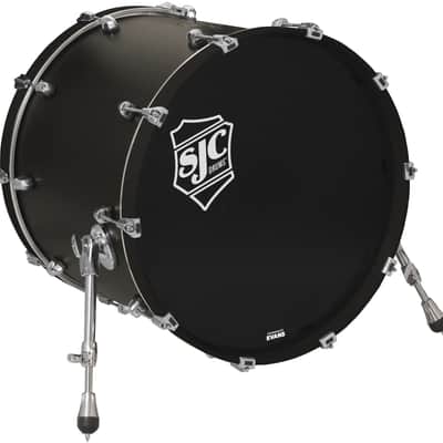 SJC Custom Drums Navigator Bass Drum - 18 inches x 22 inches Ghost Black image 1