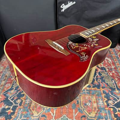 *Video* 1976 Gibson Hummingbird Jumbo Acoustic Wine Red Norlin Era w/OHSC & Hang Tags image 13