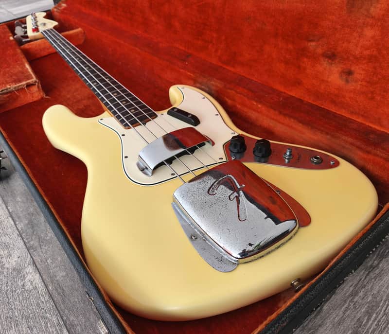 Fender Jazz Bass 1965 Refinish Olympic White ALL ORIGINAL PARTS image 1