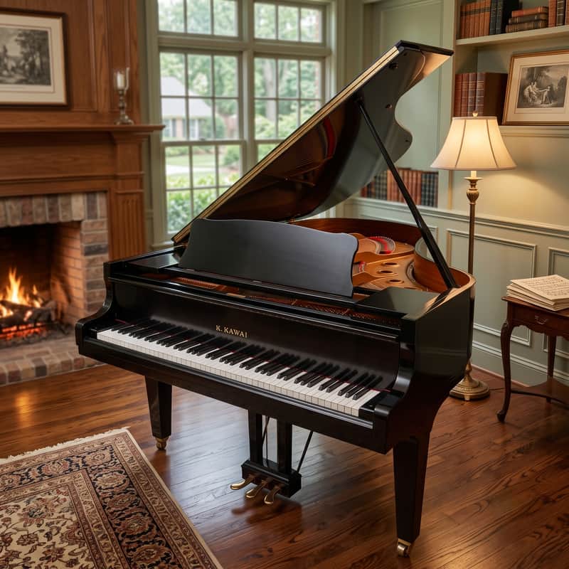 Kawai GE-1 Grand Piano – 5’1” Glossy Black image 1