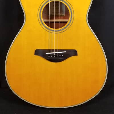 Yamaha FS-TA TransAcoustic Folk Size Concert Acoustic/Electric Guitar, Solid Spruce Top, Vintage Tint image 6
