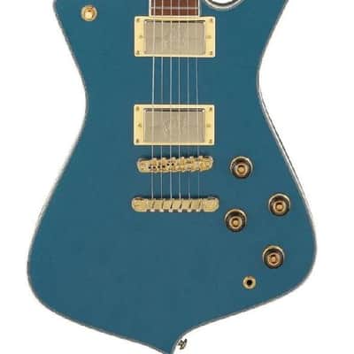 Ibanez Iceman IC420 Electric Guitar - Antique Blue Metallic image 1