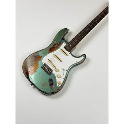 Fender CUSTOM SHOP STRATOCASTER 1965  - SUPER HEAVY RELIC SF Aged Sherwood Green Metallic over 3 Ton Sunburst image 2