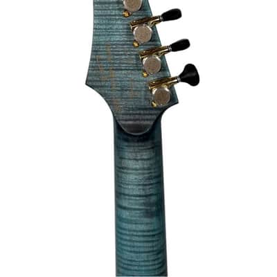 Valenti Guitars Nebula Carved Semi Hollow, Ocean Blue, 1 0f 5, NEW (Authorized Dealer) image 8