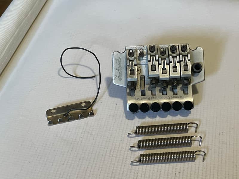 1990's Jackson Dinky Guitars JT-580LP Takeuchi Brushed Chrome Licensed Floyd Rose Tremolo Guitar Bridge For Parts image 1