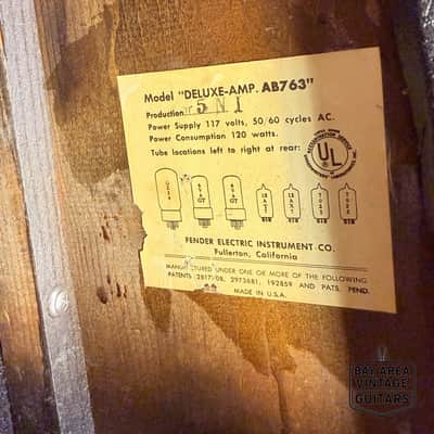 1964 Fender Deluxe Amp AB763 Blackface Combo Amp: All Original | Oxford Speaker | Near Mint! image 6