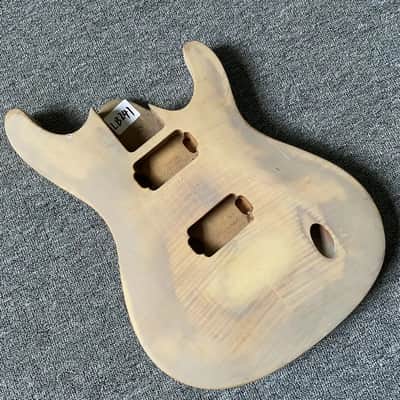 Tiger Maple Top HH Mahogany Guitar Body image 1