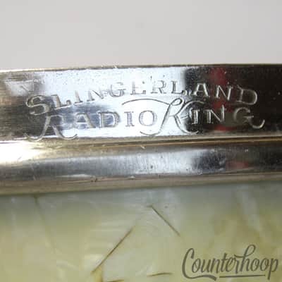 Slingerland 16x16"40s Floor Tom Drum Radio King Engraved White Marine Pearl WMP image 4