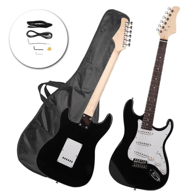 22-fret School Band Rosewood Fingerboard Electric Guitar Set Black