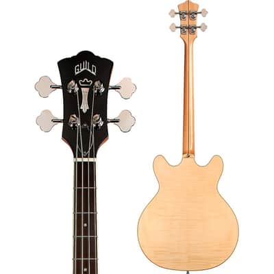 Guild Starfire Bass II Flamed Maple Short-Scale Semi-Hollow Electric Bass Guitar Regular Natural image 4