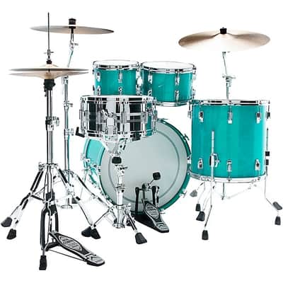 Tama 50th Limited Superstar Reissue 4-Piece Shell Pack With 22" Bass Drum Aqua Marine image 3