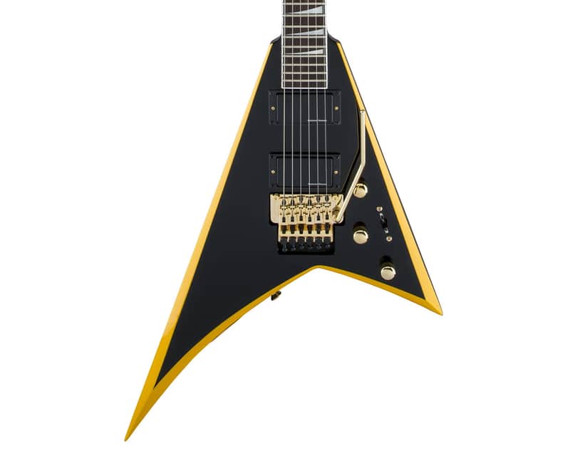 Used Jackson X Series Rhoads RRX24 Laurel FB Black with Yellow Bevels image 1