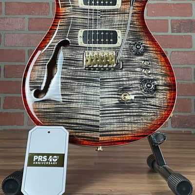 PRS 40th Anniversary Custom 24-08 Semi-hollow Electric Guitar - Charcoal Cherry Burst image 2
