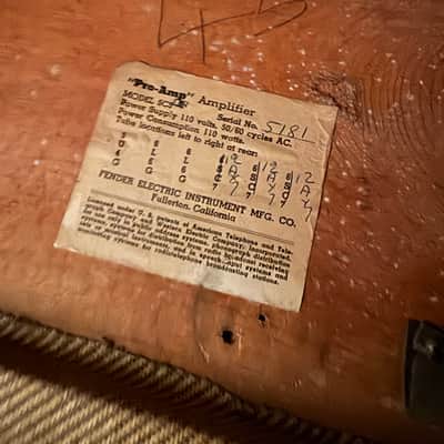 1950's Fender Pro 5C5 Tweed Wide Panel - New Cabinet, comes with original image 8