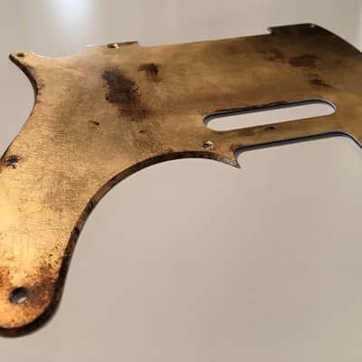Pickguard Fender Telecaster style GOLD LEAF metallic RELIC scratchplate S vintage aged image 3