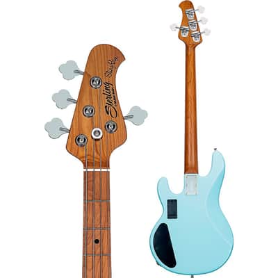 Sterling by Music Man StingRay RAY34 HH Bass Guitar - Regular Daphne Blue image 4