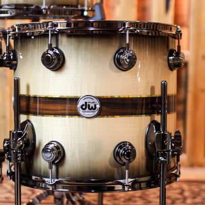 DW Collector's 333 Sycamore Ziricote Inlay Drum Set - 22,10,12,14,16,14sn - SO#1370116 image 6