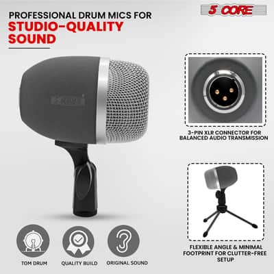 5 Core Conga Mic Snare Tom Microphone Drum Kit Condenser XLR Instrument Mics image 2