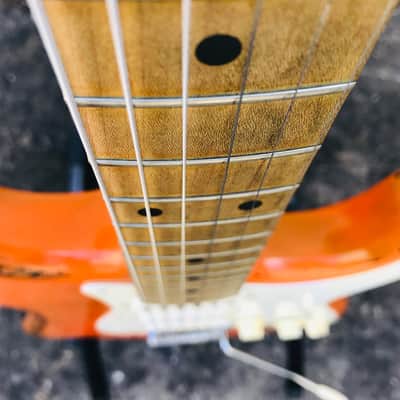 Fender Stratocaster Orange Relic Electric Guitar (Assembled) 1990s image 6