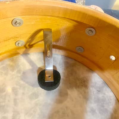 Slingerland “Artist” Model 5.5x14" 8-Lug Solid Maple Snare Drum with Zoomatic Strainer 1960s-Blue Sparkle image 6