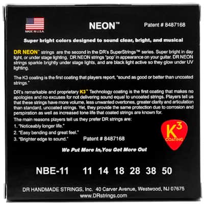NBE-11 Hi Def Neon Blue Heavy 11-50 DR Strings image 3