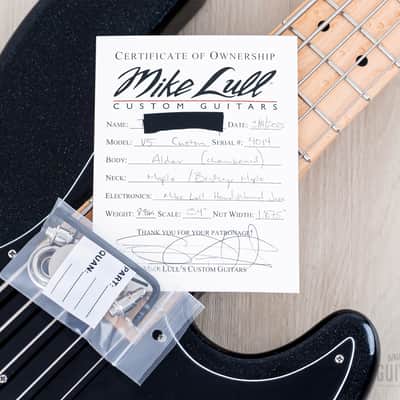 2024 Mike Lull Custom Guitars V5 5-String Jazz Bass Black Pearl w/ Hangtag, Case image 16