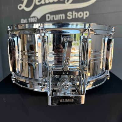 ~RARE!~ Vintage MIJ Yamaha SD-065MD Solid Steel 6.5x14 Snare Drum with Parallel Strainer (Rm 4) image 4