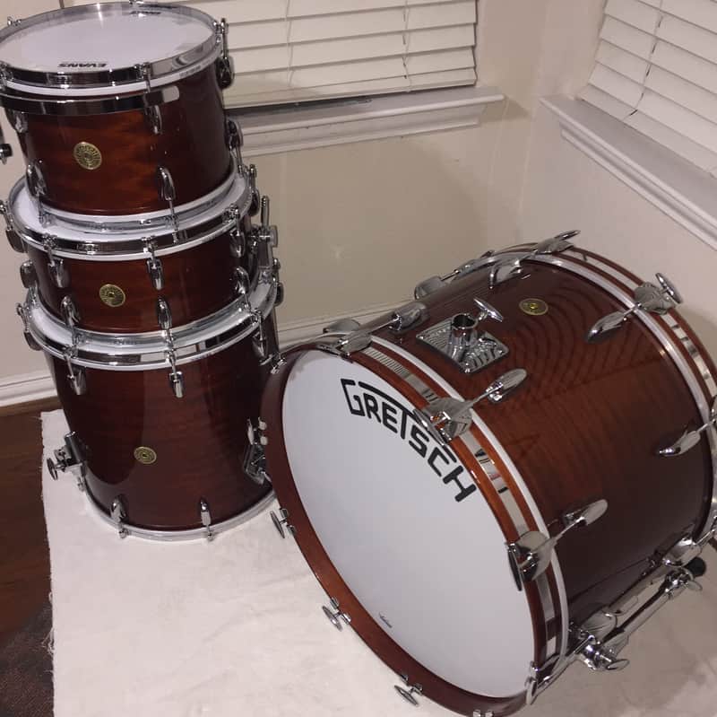 Gretsch 4pc Broadkaster 135th Anniversary Drums 2018 - Ribbon Mahogany image 1