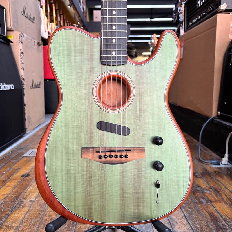 Fender American Acoustasonic Telecaster Guitar 2020 Surf Green w/Padded Gig Bag