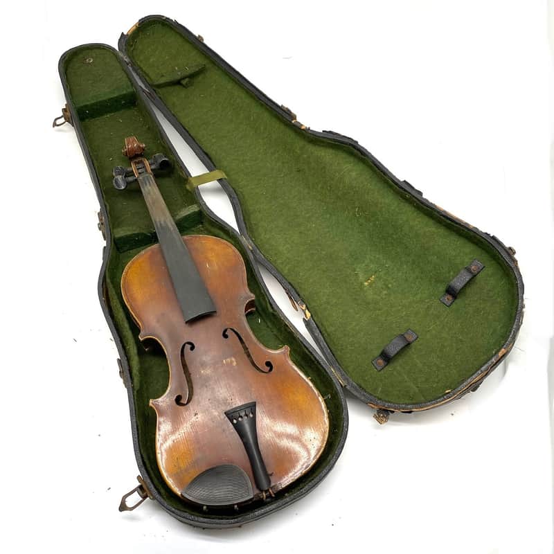 Unknown Model Early 1900s German Violin w/Case - 1/2 Size Used image 1