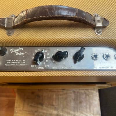 1951 Fender Deluxe 5A3 TV Front 10-Watt 1x12" Guitar Combo Tweed image 6