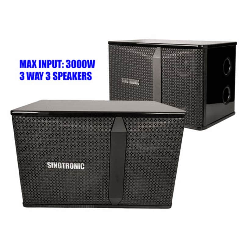 Singtronic 3-Way Professional 3000W Vocal Karaoke Speakers (Pair) image 1