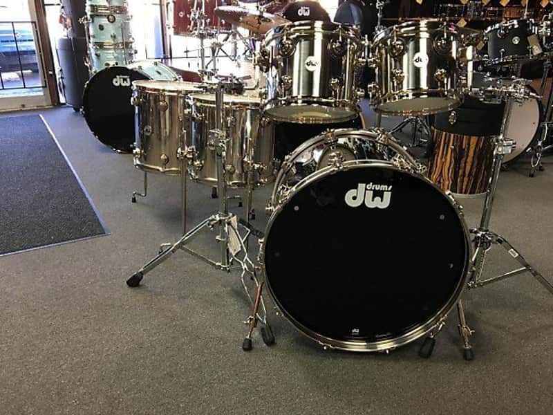 DW Drum Workshop Collectors Series Stainless Steel 5 Pc. Drum Set Kit with Nickel Hardware $5299.99 image 1