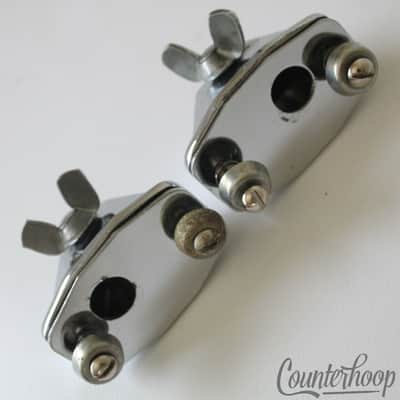 Ludwig 3/8"Smaller Square-Spur Bass Drum Mounts Vintage 70s Super Classic Chrome image 3