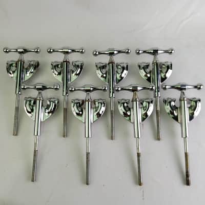 Slingerland 8x Radio King Bass Drum Tension T-Rods+Claws Chrome 4.25"Vintage 50s image 1