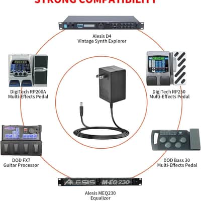 9V AC Adapter Compatible with Digitech Whammy Jamman Guitar Drop Pedal PS0913B RP200A RP250 RP255 RP350 RP300A RP355 RPx400 RP1000 RP100 RP100A MultiEffects Processor Power Supply Cord image 3