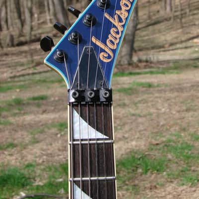 MIJ Jackson Pro Dinky DK2 Blue Orange Flames Japan image 3