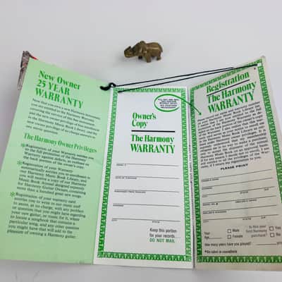 Harmony 25-Year Warranty Hangtag, circa 1971 image 2