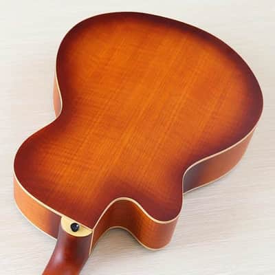 Sunburst Finish 40 Inch Acoustic Electric Guitar, Flame Oak Top Body, Okoume Wood Neck image 2